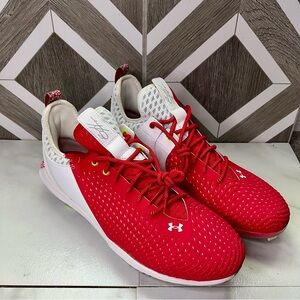 Under Armour Cleats Mens Size 15 Red Harper 5 Low ST Baseball Spikes 3023001-600